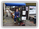 Outside a portable miniature railway was offering train rides
